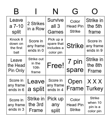 Jingle Bowl Bingo Card