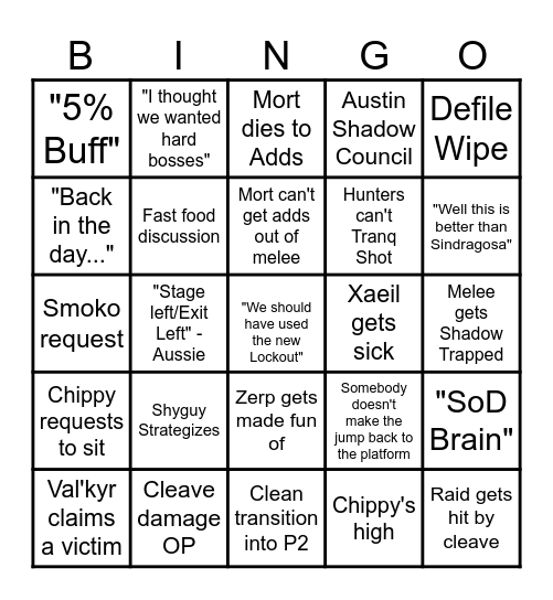 H LK 12/11 Bingo Card