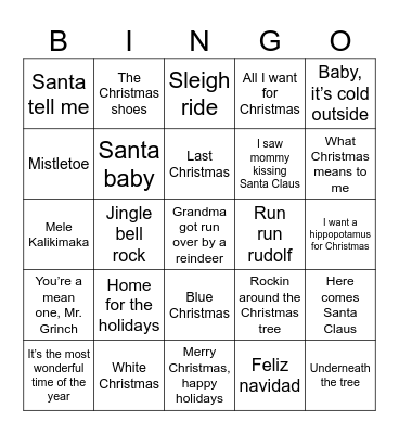 Christmas Bingo Card