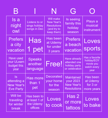 Marketing Blitzen's Bingo 2023 Bingo Card
