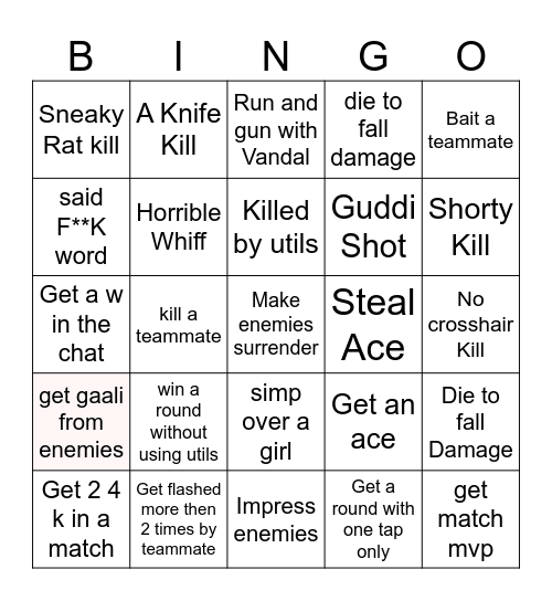 FreKie's Bingo Challenge Bingo Card