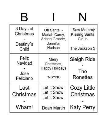 XMAS Bingo Card