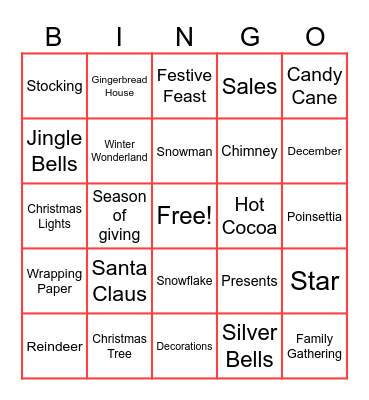 Jingle Bingo Joy Bingo Card