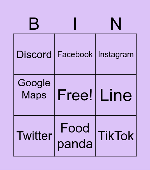 Bingo app on phone Bingo Card