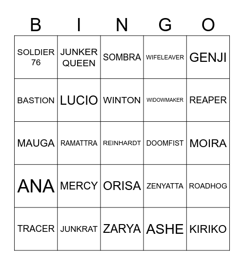 Mystery Heroes Ult Tuesday 1 Bingo Card