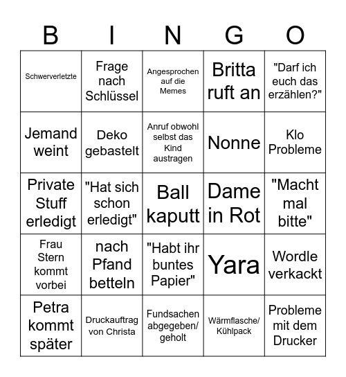 Bingooooo Bingo Card