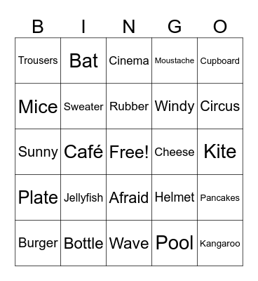 English is fun! Bingo Card