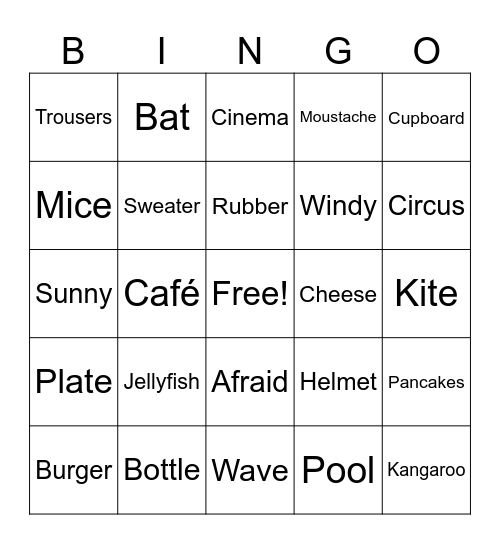 English is fun! Bingo Card