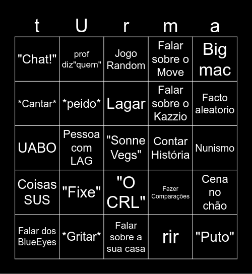 TURMA Bingo Card