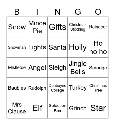 Christmas Bingo Card