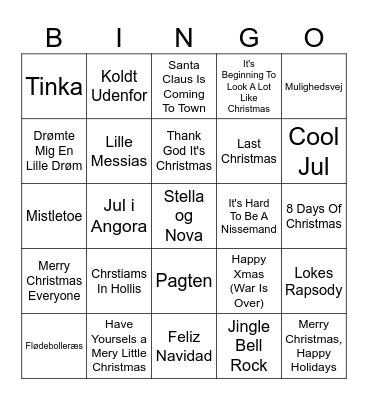 ERST JULEBANKO 2023 Bingo Card