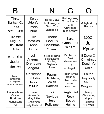 Julebanko ERST 2023 Bingo Card
