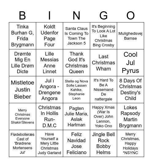 Julebanko ERST 2023 Bingo Card
