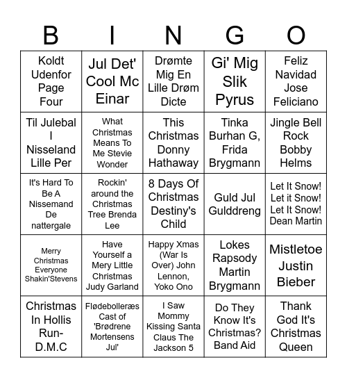 Julebanko ERST 2023 Bingo Card