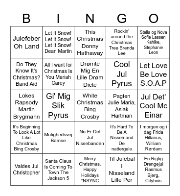 Julebanko ERST 2023 Bingo Card