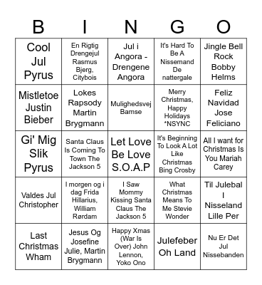 Julebanko ERST 2023 Bingo Card