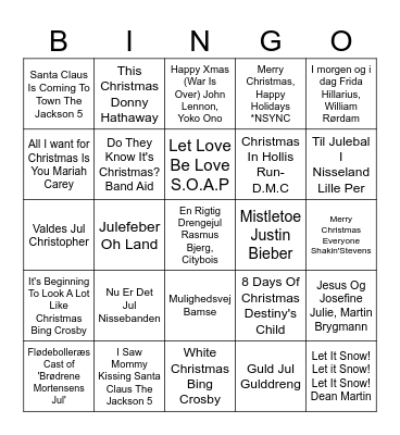 Julebanko ERST 2023 Bingo Card