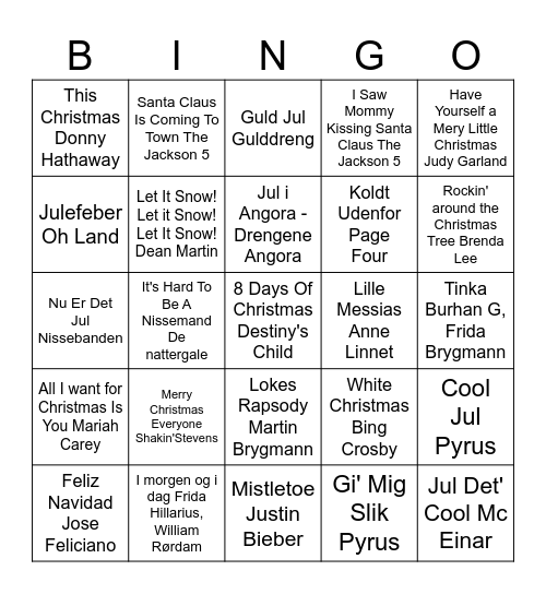 Julebanko ERST 2023 Bingo Card