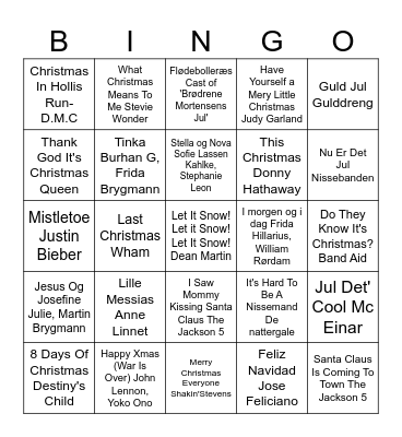 Julebanko ERST 2023 Bingo Card