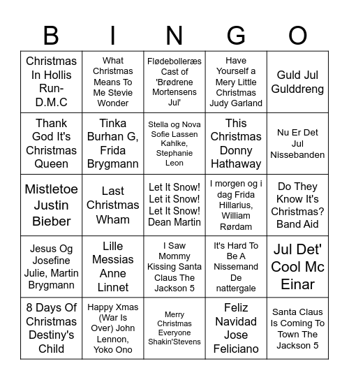 Julebanko ERST 2023 Bingo Card