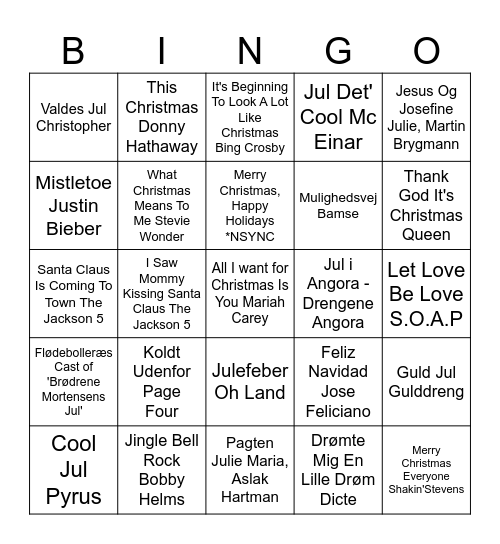 Julebanko ERST 2023 Bingo Card