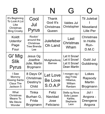 Julebanko ERST 2023 Bingo Card