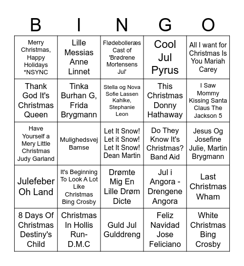 Julebanko ERST 2023 Bingo Card