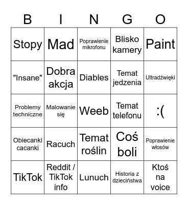 Nieuczesana 2023 Bingo Card