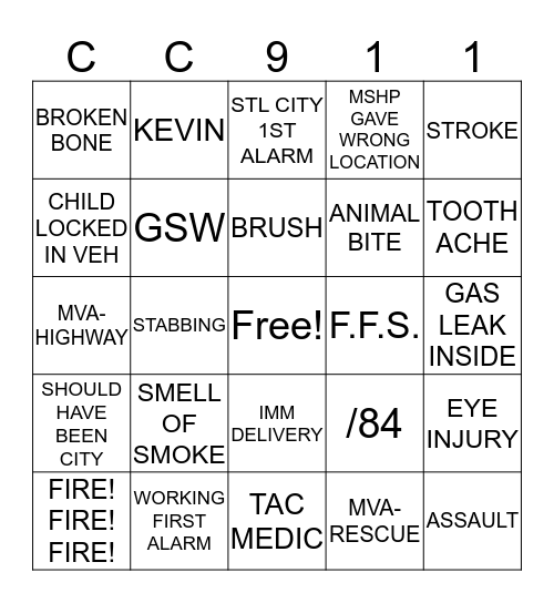 DISPATCH BINGO Card