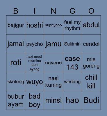 nayeon :3 Bingo Card