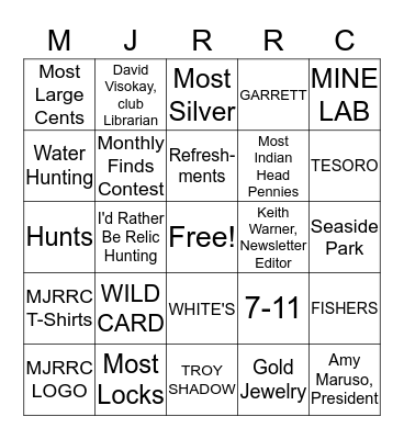 MJRRC BINGO PARTY Bingo Card