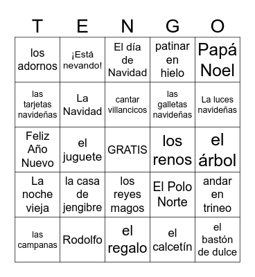 La Navidad- Sra. Low Bingo Card