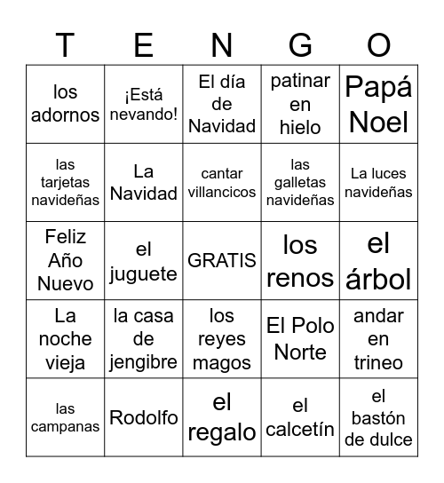 La Navidad- Sra. Low Bingo Card