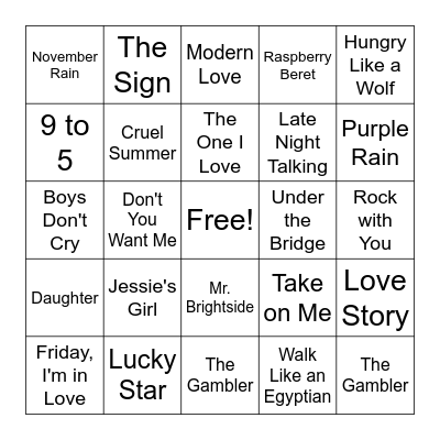 Third Thursday December Bingo Card