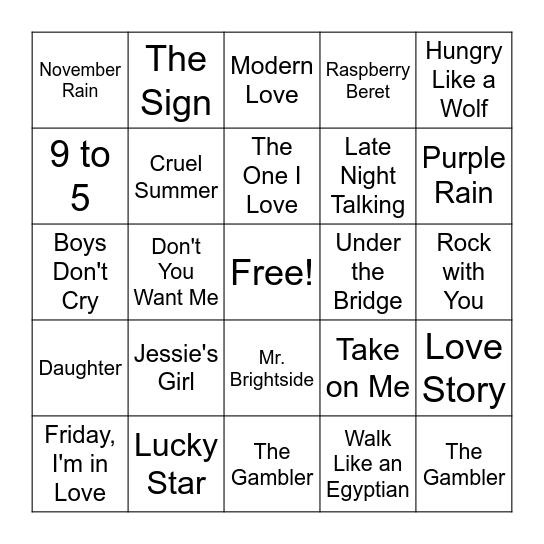 Third Thursday December Bingo Card