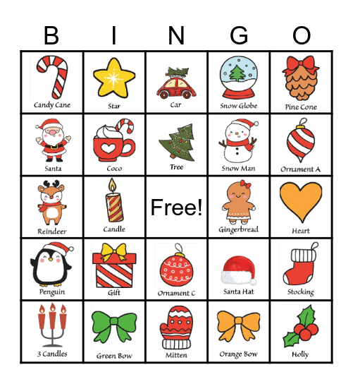 SBT Christmas Bingo Card