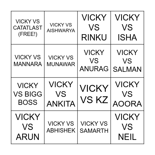 VICKY KA VAAR - WEEK 9 Bingo Card