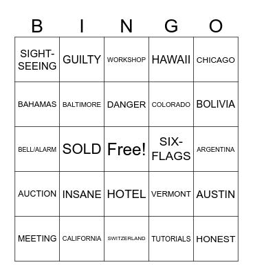 ASL III Fall Vocabualry Bingo Card