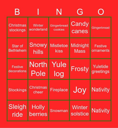 Purina X-mas Bingo Card