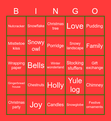 Purina x-mas bingo Card