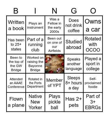 Fellows Alumni Holiday Breakfast Bingo Card