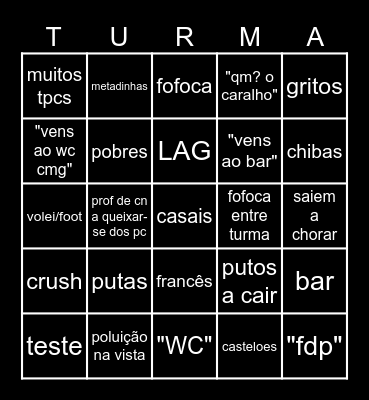 BINGO DA ESCOLINHA Bingo Card