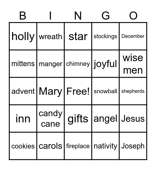 Christmas BINGO Card
