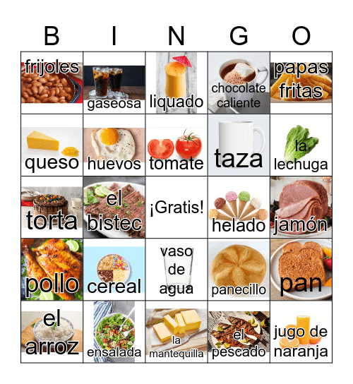 Capítulo 4 Vocabulario 1 Bingo Card