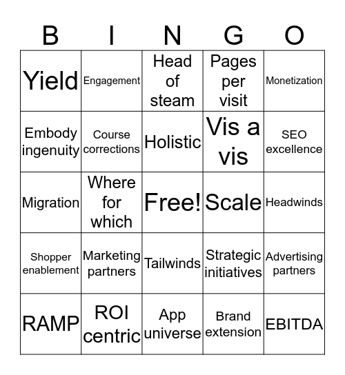 Town Hall Bingo Card