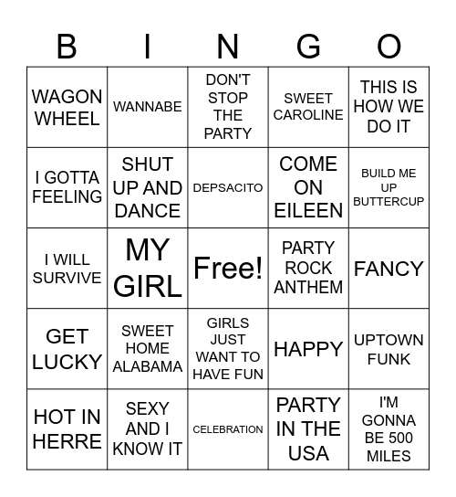 DJ FAVORITRES Bingo Card