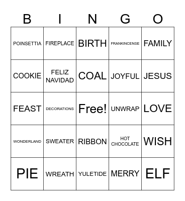 Christmas Bingo Card
