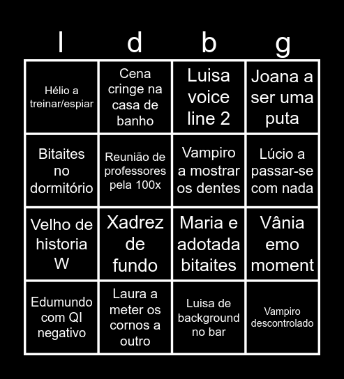 Lua Bingo Card