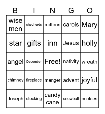 Christmas Bingo Card