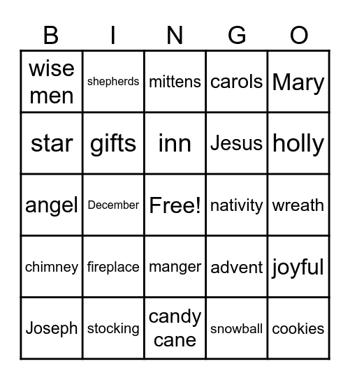 Christmas Bingo Card
